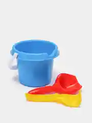 Синий игрушки для песочницы: ведро, лопатка, грабли