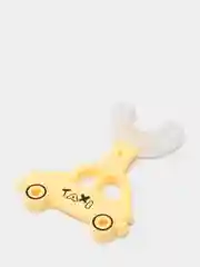 Желтый детская зубная щетка U-образная Small Childrens "Taxi", силиконовая, корейская