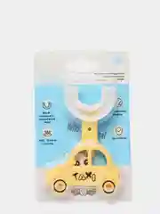 Желтый детская зубная щетка U-образная Small Childrens "Taxi", силиконовая, корейская