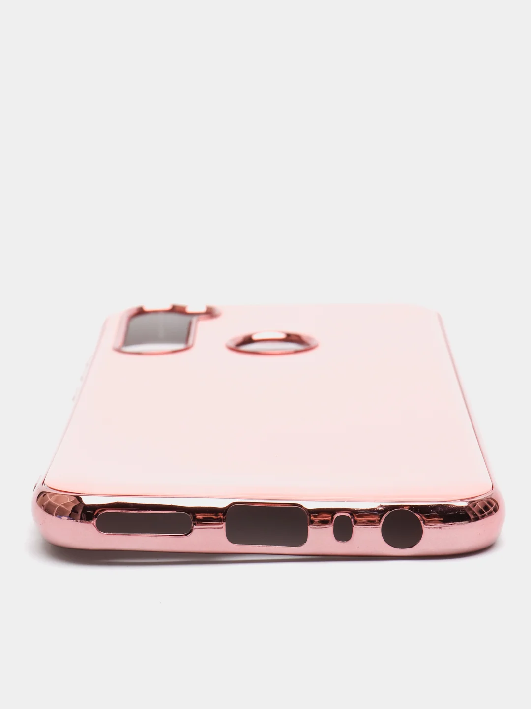 Розовый чехол Xiaomi Redmi Note 8 2019/21 цветной, силиконовый, с глянцевой рамкой (Редми Нот 8)