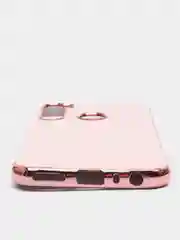 Розовый чехол Xiaomi Redmi Note 8 2019/21 цветной, силиконовый, с глянцевой рамкой (Редми Нот 8)