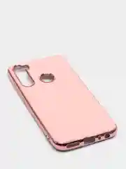 Розовый чехол Xiaomi Redmi Note 8 2019/21 цветной, силиконовый, с глянцевой рамкой (Редми Нот 8)