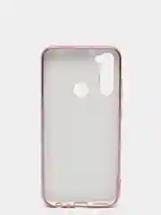 Розовый чехол Xiaomi Redmi Note 8 2019/21 цветной, силиконовый, с глянцевой рамкой (Редми Нот 8)