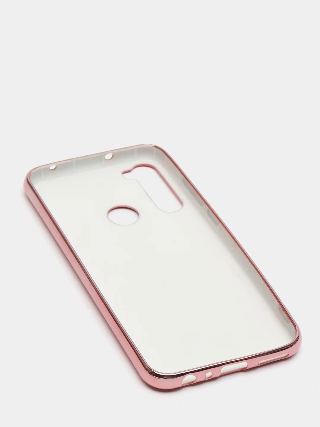 Розовый чехол Xiaomi Redmi Note 8 2019/21 цветной, силиконовый, с глянцевой рамкой (Редми Нот 8)