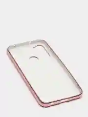 Розовый чехол Xiaomi Redmi Note 8 2019/21 цветной, силиконовый, с глянцевой рамкой (Редми Нот 8)