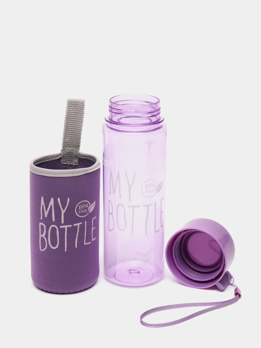 Фиолетовый my bottle в термочехле