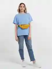 Золотой глянцевая сумка на пояс