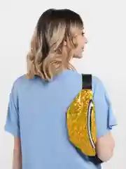 Золотой глянцевая сумка на пояс