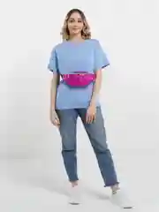 Розовый глянцевая сумка на пояс