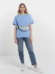 Серебряный глянцевая сумка на пояс
