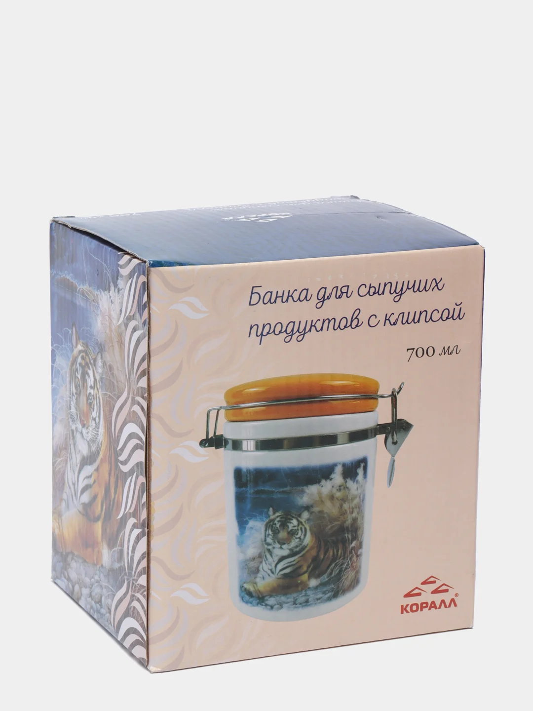 Банка для сыпучих продуктов, с клипсой, 700 мл