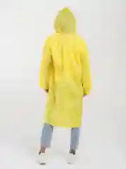 Желтый дождевик многоразовый, с капюшоном, с карманами