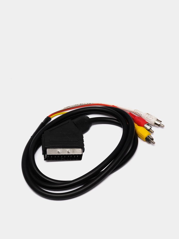 Шнур SCART - 3 x RCA, с переключателем Вход - Выход, 1.2 метра