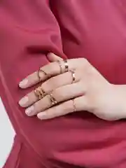 Желтый стильные наборы  колец