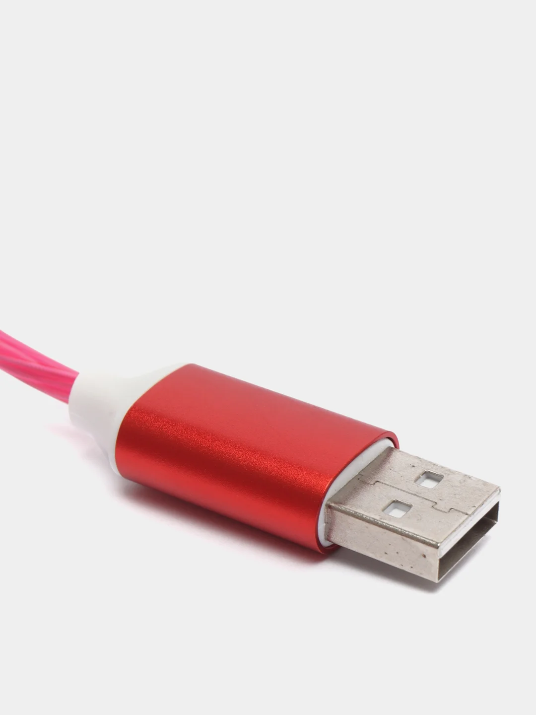 Розовый кабель зарядки Micro-USB, Type-C, 8PIN-lightning, с подсветкой