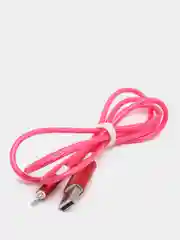 Розовый кабель зарядки Micro-USB, Type-C, 8PIN-lightning, с подсветкой