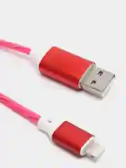 Розовый кабель зарядки Micro-USB, Type-C, 8PIN-lightning, с подсветкой