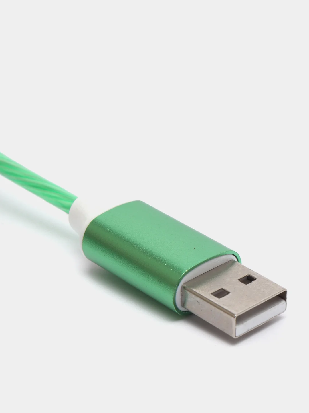 Зеленый кабель зарядки Micro-USB, Type-C, 8PIN-lightning, с подсветкой