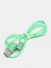Зеленый кабель зарядки Micro-USB, Type-C, 8PIN-lightning, с подсветкой