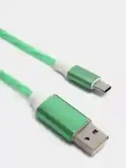 Зеленый кабель зарядки Micro-USB, Type-C, 8PIN-lightning, с подсветкой