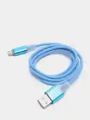 Голубой кабель зарядки Micro-USB, Type-C, 8PIN-lightning, с подсветкой