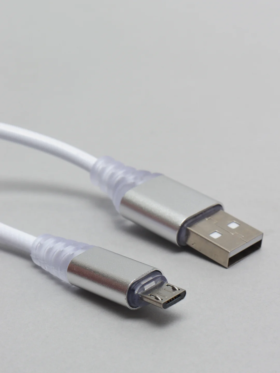 Молочный кабель зарядки Micro-USB, Type-C, 8PIN-lightning, с подсветкой