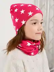 Вишнёвый детская шапка со снудом, комплект для детей