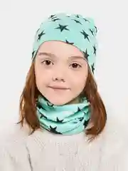Бирюзовый детская шапка со снудом, комплект для детей
