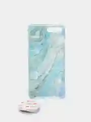 Лесной зеленый мраморный чехол для айфон iPhone 12 Mini, c попсокетом