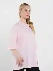 Розовый футболка оверсайз