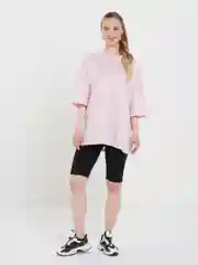 Розовый футболка оверсайз