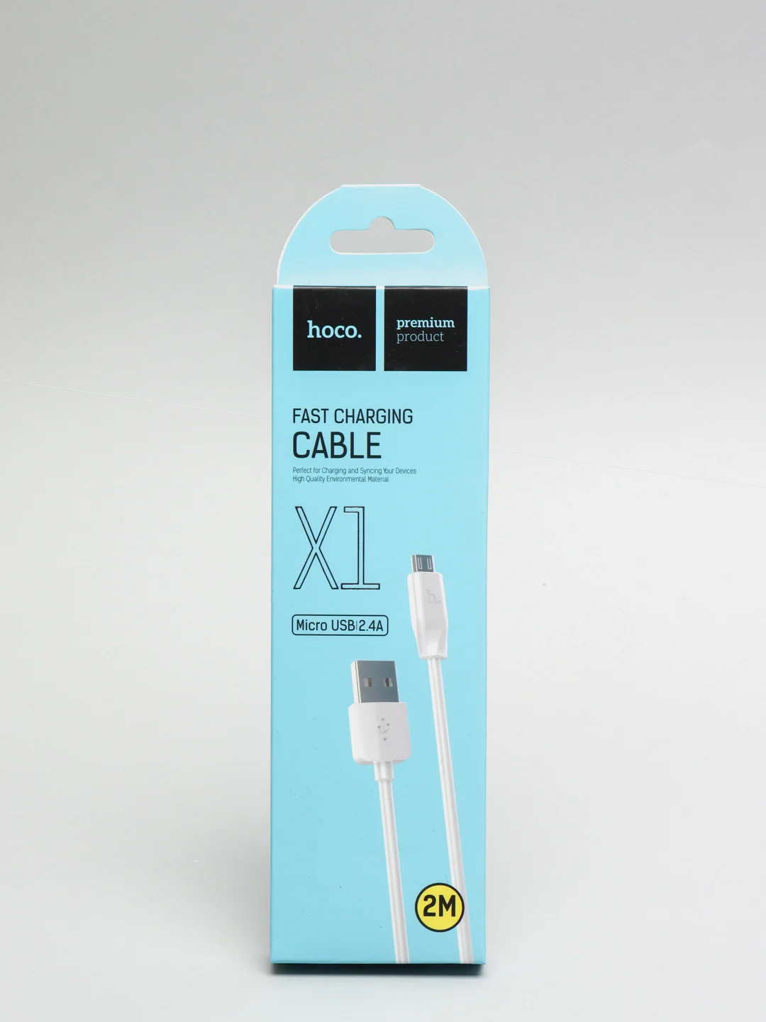 Белый кабель USB 2.4A для micro-USB Hoco X1 TPE 1/2 метра БЫСТРАЯ ЗАРЯДКА, дата кабель