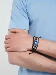 Белый браслет кожаный "Знаки зодиака"