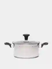 Серый кастрюля со стеклянной крышкой Tefal, для индукционной плиты, 24 см, 5 л