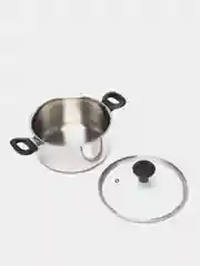 Серый кастрюля со стеклянной крышкой Tefal, для индукционной плиты, 24 см, 5 л
