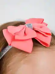Кораллово-розовый повязка на голову для девочки праздничная/повязка детская