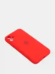 Кораллово-розовый чехол Silicone Case для iPhone 13 /11/12/12 ProMax с защитой камеры с бархатной подкладкой