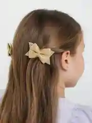 Золотой школьные Заколки бантики, 2 штуки
