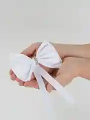 Бант для волос, на заколке, белый, 2 штуки