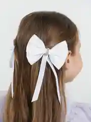 Бант для волос, на заколке, белый, 2 штуки