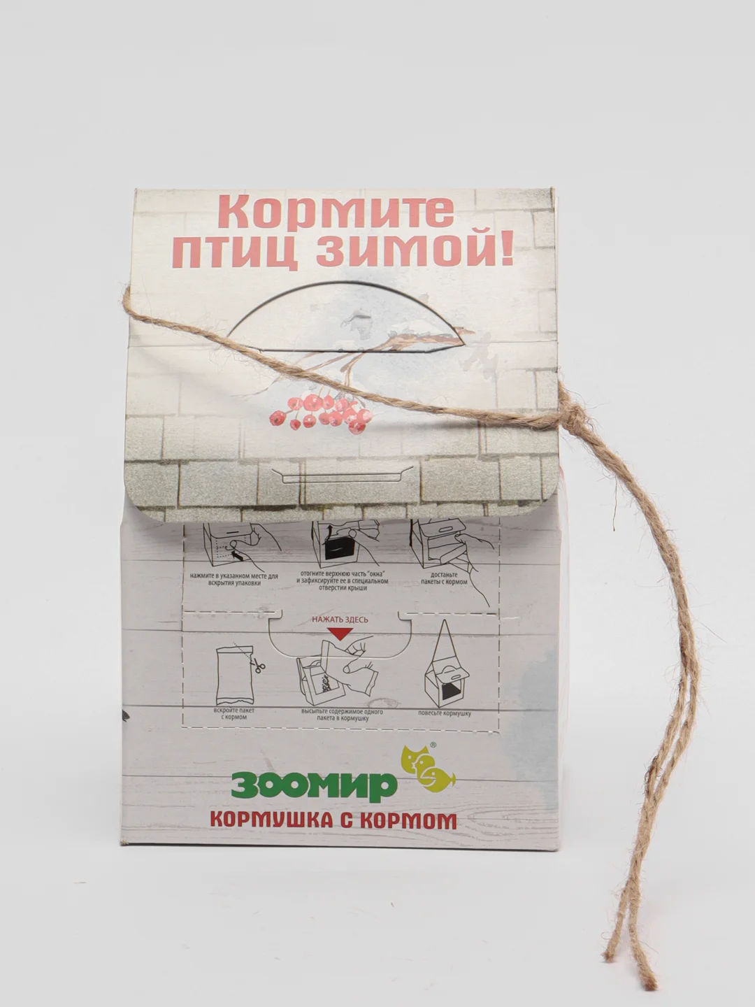 ЗООМИР "Корм для уличных птиц"-кормушка с кормом  коробка 300 г