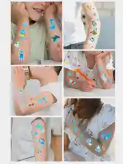 Кораллово-розовый детские татуировки светящиеся / временные татуировки / переводные татуировки для детей
