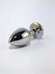 Зеленый пробка анальная, металлическая, с кристаллом, 3 размера