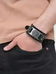 Серебряный браслет мужской "Руны"