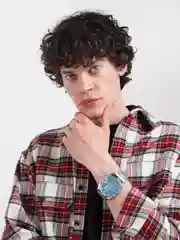 Серебряный мужские наручные часы