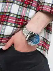 Серебряный мужские наручные часы