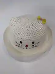 Белый шляпа соломенная "Котик", для девочки