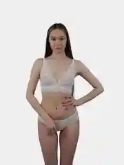 Белый кружевной комплект нижнего белья без косточек