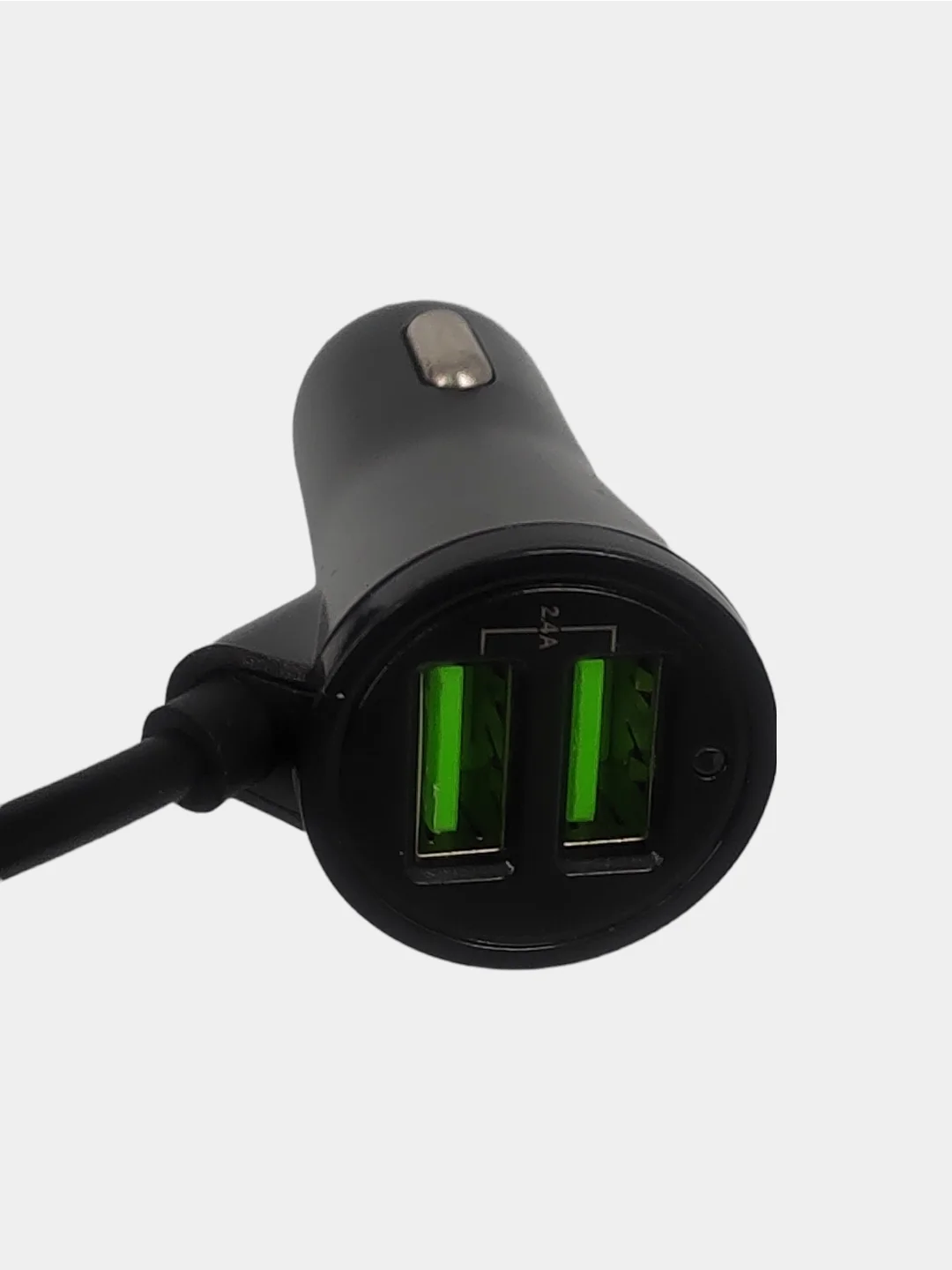 Белый автомобильное зарядное устройство USB с удлинителем 1,6 м, с дополнительными разъемами