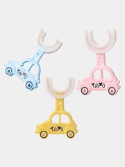 Детская зубная щетка U-образная Small Childrens "Taxi", силиконовая, корейская